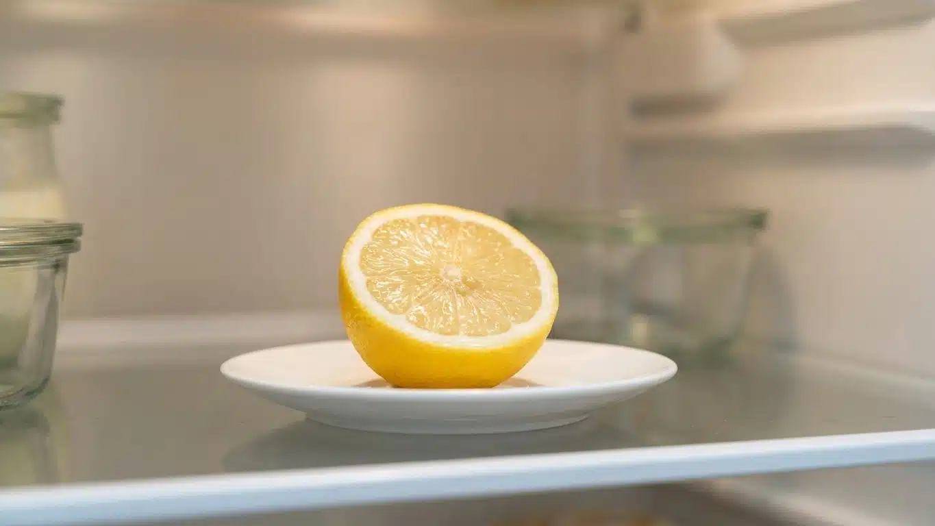 Fini la coupelle de bicarbonate qui ne masque jamais vraiment l'odeur de fromage dans le frigo : ce demi-agrume oubli&eacute; dan...