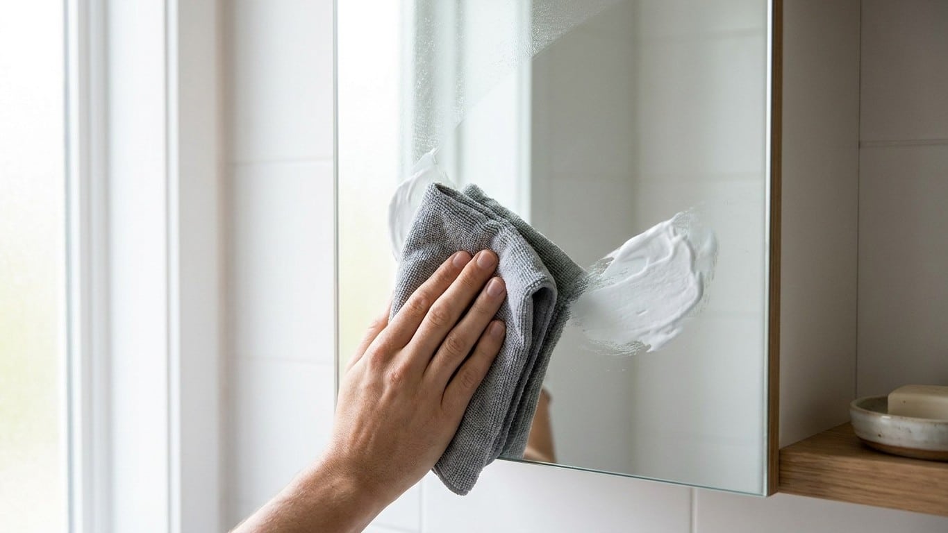 Fini le miroir de salle de bain couvert de bu&eacute;e apr&egrave;s chaque douche : ce produit que vous avez d&eacute;j&agrave; dans votre trousse lai...