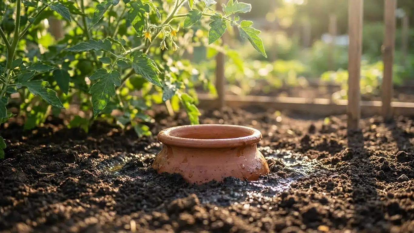 J'arrosais mes tomates matin et soir en pleine canicule : depuis qu'un jardinier m'a dit d'enterrer un pot en terre cuite ...