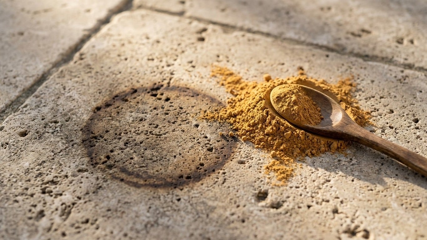 Je frottais les taches de gras du barbecue sur ma terrasse en pierre &agrave; l'eau savonneuse : depuis qu'un ancien m'a montr&eacute; s...