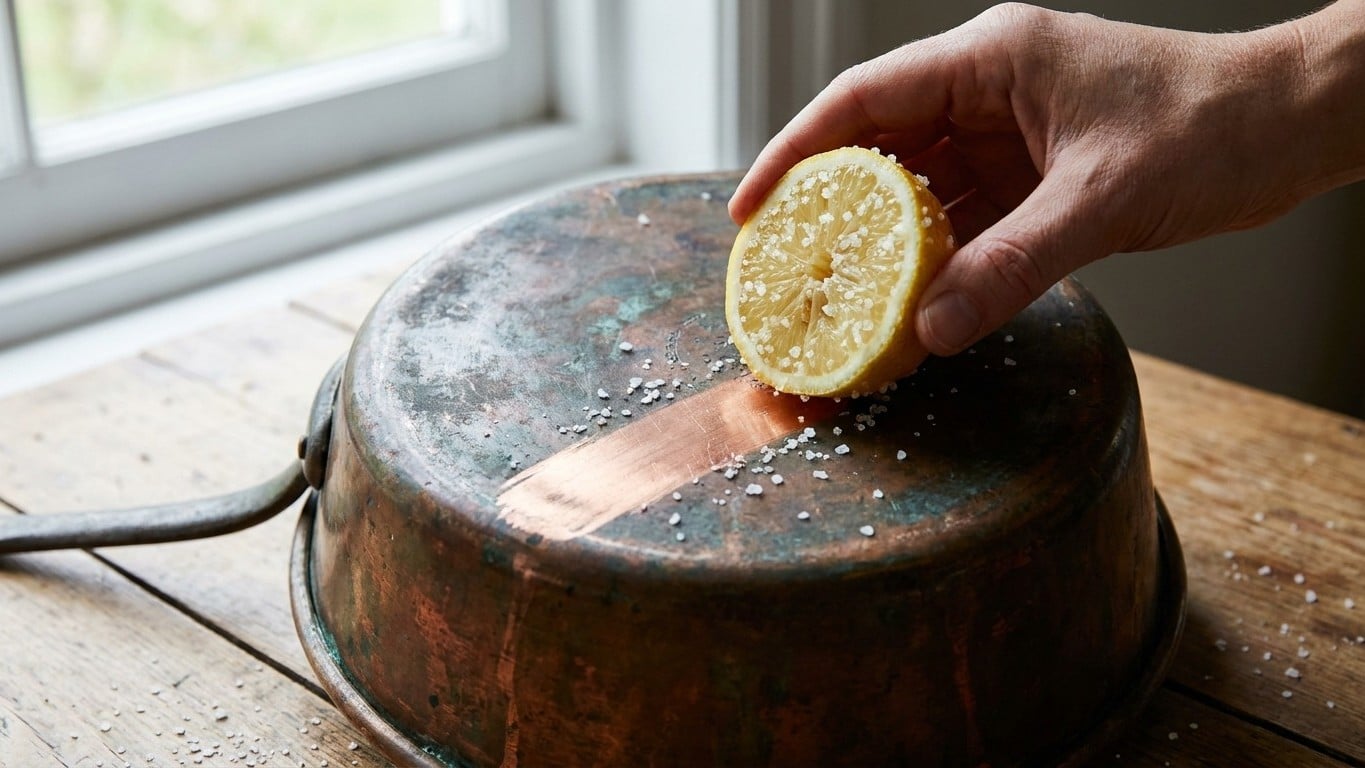 Je frottais ma bassine &agrave; confiture en cuivre avec des p&acirc;tes &agrave; r&eacute;curer : depuis qu'une confituri&egrave;re m'a montr&eacute; son demi-cit...