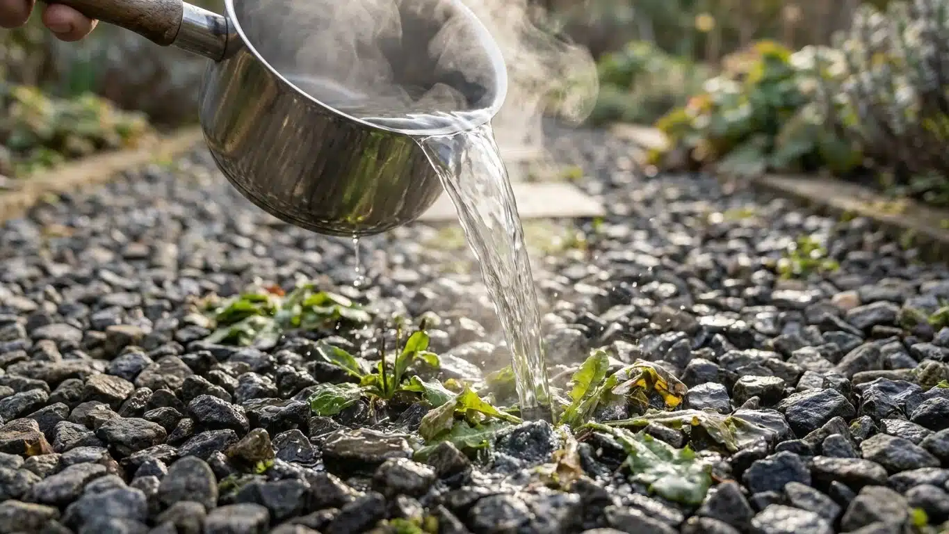 &laquo; Je ne d&eacute;sherbe plus jamais mes all&eacute;es &raquo; : ce que je verse bouillant sur les graviers apr&egrave;s la cuisson d&eacute;truit tout jusqu...