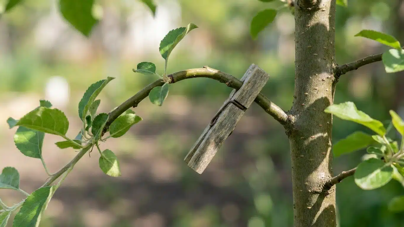 Je taillais mon pommier chaque hiver sans jamais voir un fruit : depuis qu'un p&eacute;pini&eacute;riste m'a dit d'y accrocher des pince...