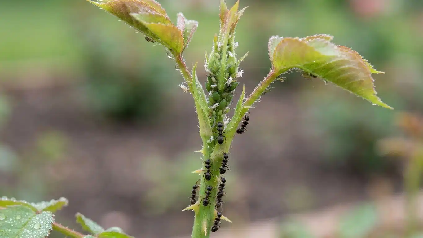 Je traitais mes rosiers contre les pucerons tout l'&eacute;t&eacute; sans r&eacute;sultat : quand j'ai suivi la colonne de fourmis le long de l...