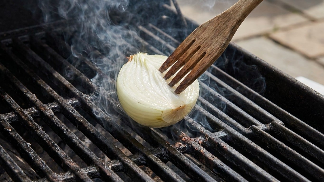 Ma voisine ne brosse jamais sa grille de barbecue et pourtant les barreaux restent impeccables : ce qu'elle frotte dessus ...