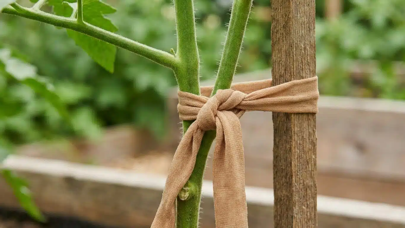 Ma voisine ne perd jamais une tige de tomate sur ses tuteurs : ce qu'elle noue &agrave; la place de la ficelle suit la plante san...