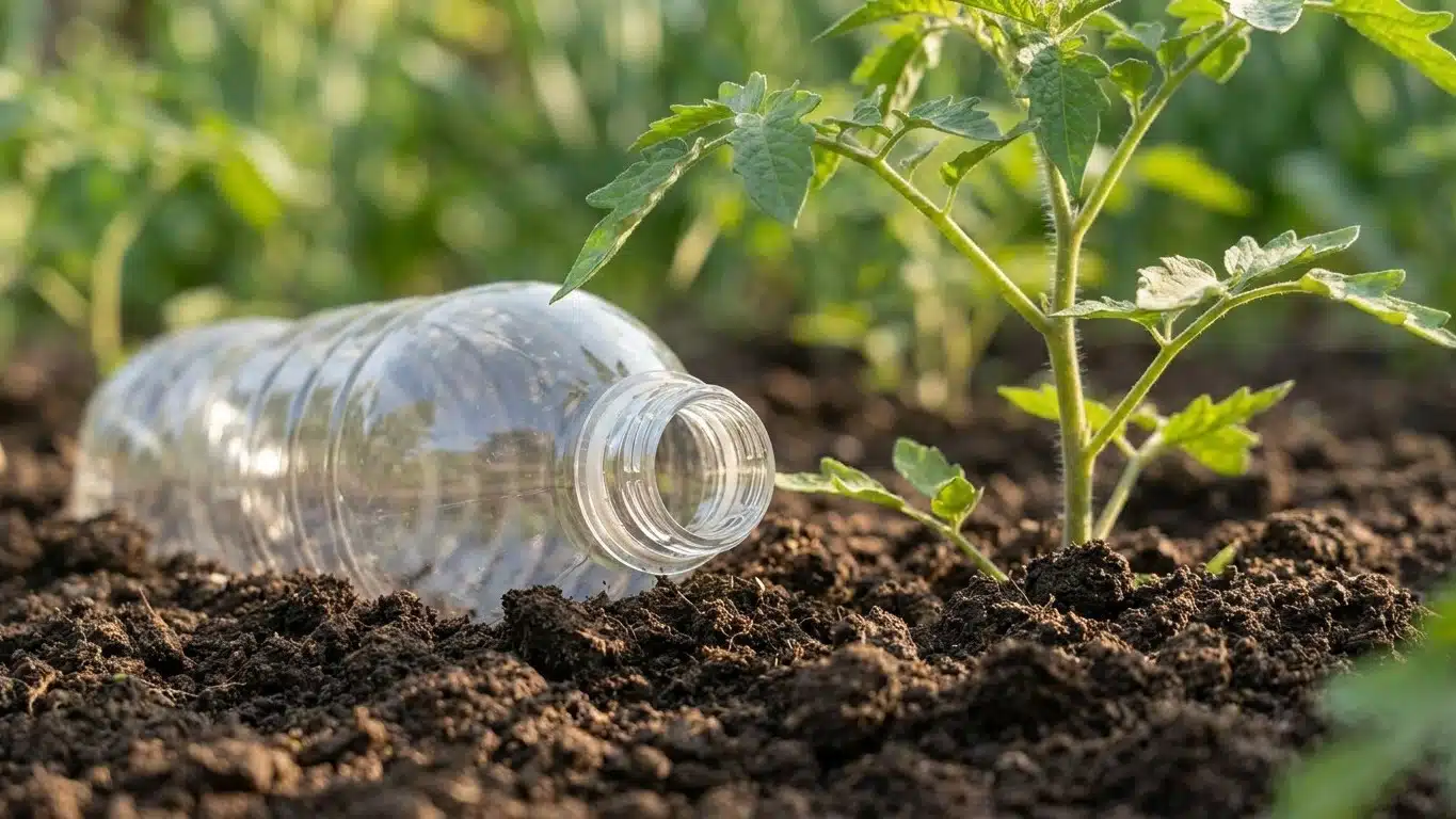 Mon voisin enfonce toujours une bouteille en plastique goulot vers le bas au pied de ses tomates en &eacute;t&eacute; et ce n'est pas po...