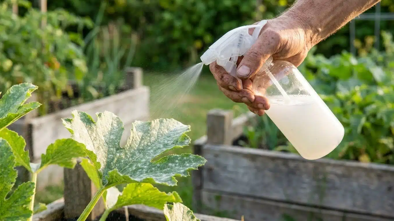 Mon voisin pulv&eacute;rise toujours du lait dilu&eacute; sur ses courgettes en juillet et ce n'est pas pour les nourrir