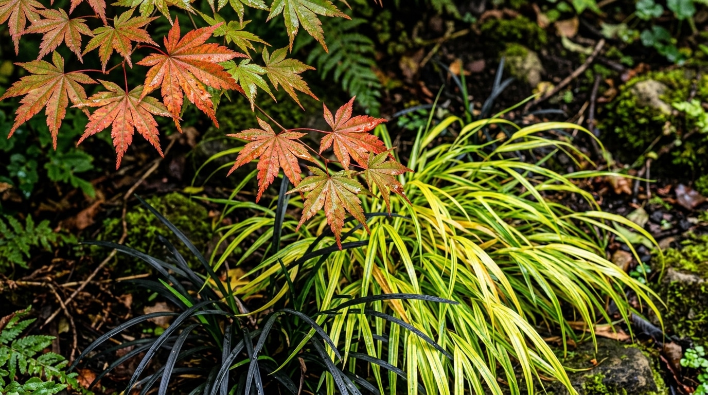 Ce qu’il faut planter à la mi-septembre dans un coin d’ombre pour un jardin japonais en 4 m²
