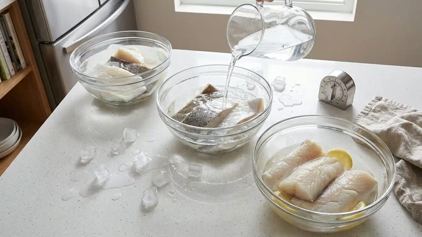 Dessaler morue et poisson sal&eacute; : temps de trempage, eau &agrave; changer, r&eacute;sultat
