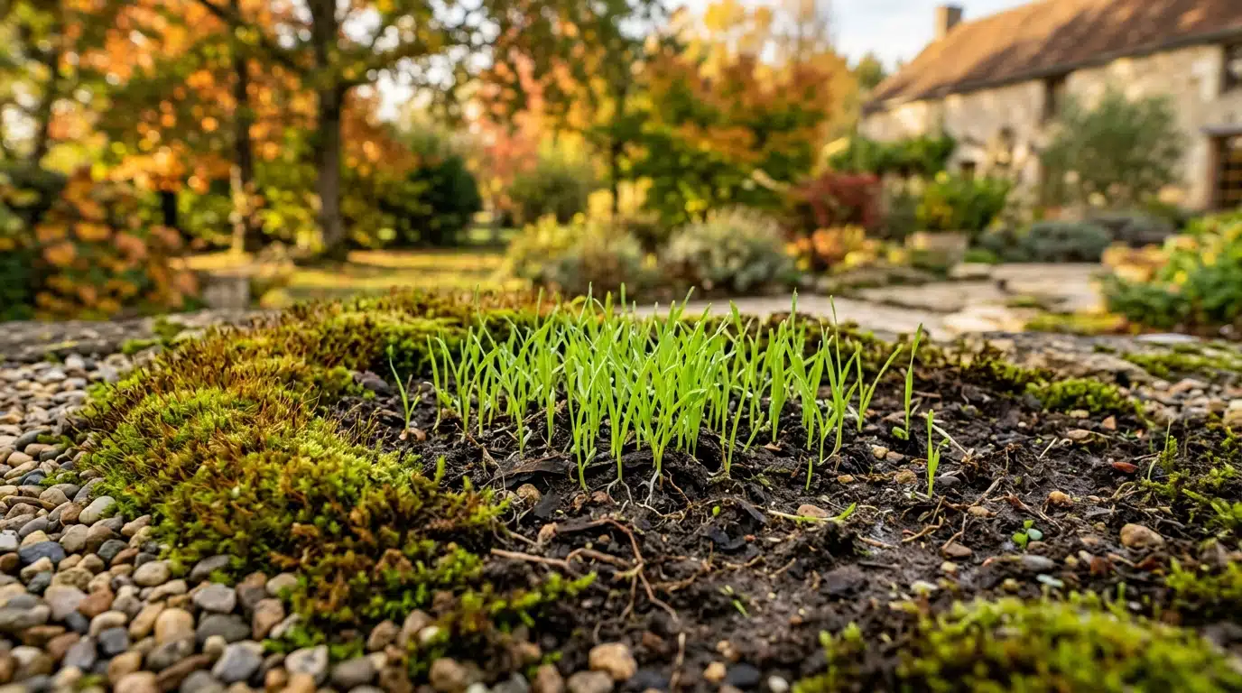 Le cercle jaune laiss&eacute; par la piscine d&eacute;mont&eacute;e : ce que font les jardiniers avant octobre