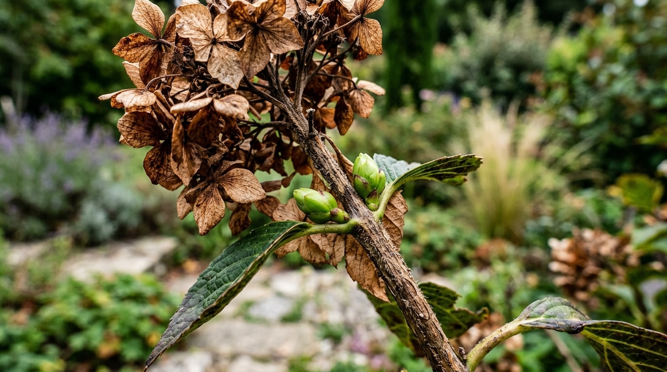 Les anciens ne coupaient jamais les fleurs fanées d’hortensia au hasard : le repère qu’ils suivaient en septembre