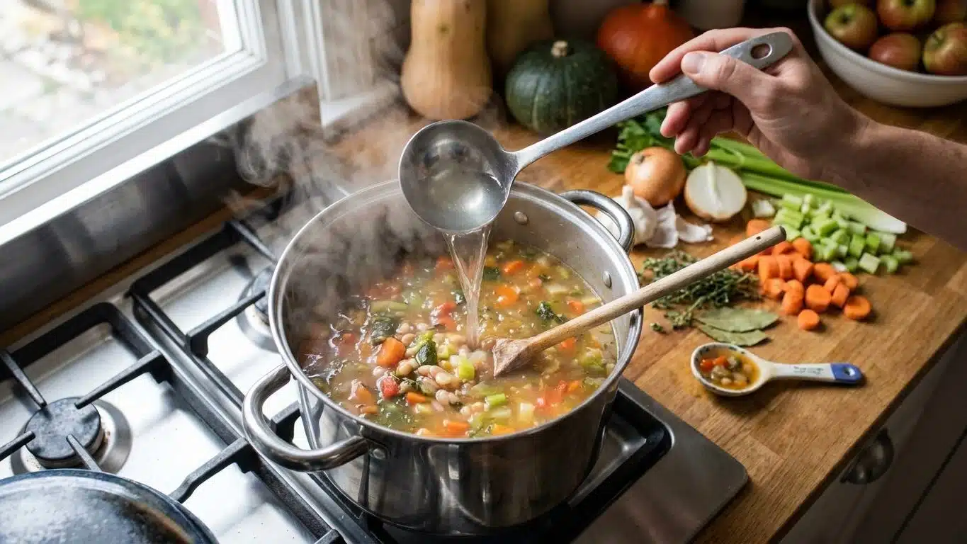 Soupe et bouillon trop sal&eacute; : le geste qui marche et celui qui g&acirc;che tout