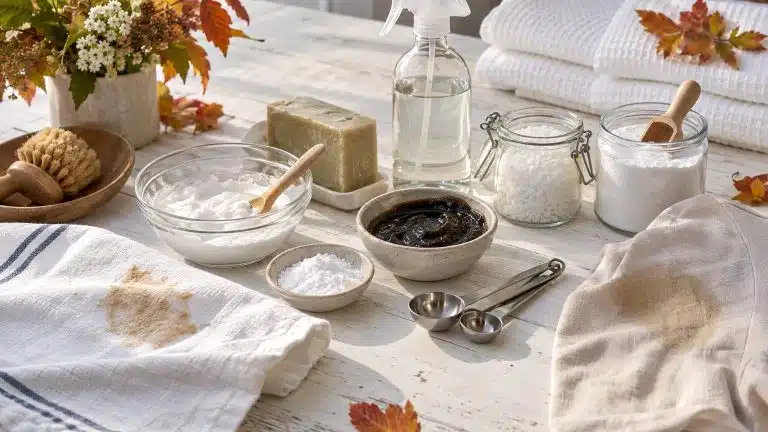 D&eacute;tachant maison contre les taches : ce qu'il enl&egrave;ve, dosage et limites