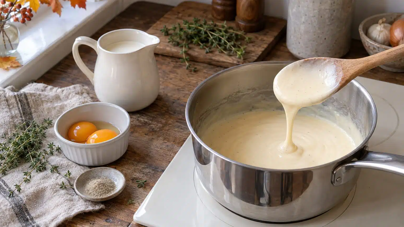 Épaissir une sauce au jaune d'œuf et à la crème : dose, méthode et temps de cuisson