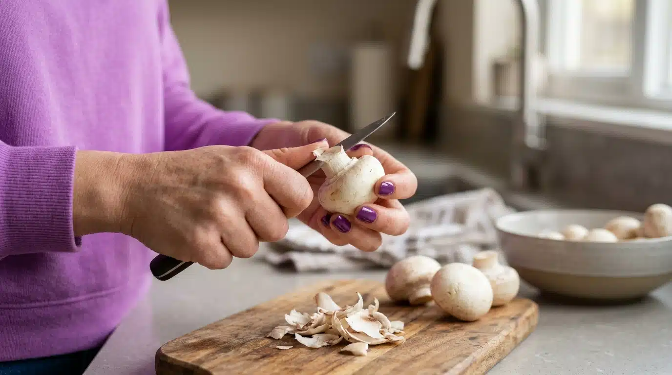 nettoyer éplucher champignons
