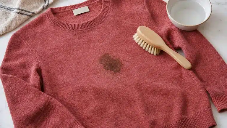 Tache incrust&eacute;e sur un textile de couleur : le protocole de rattrapage &eacute;tape par &eacute;tape