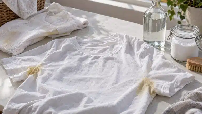 Taches jaunes sur le linge apr&egrave;s lavage : origine et traitement