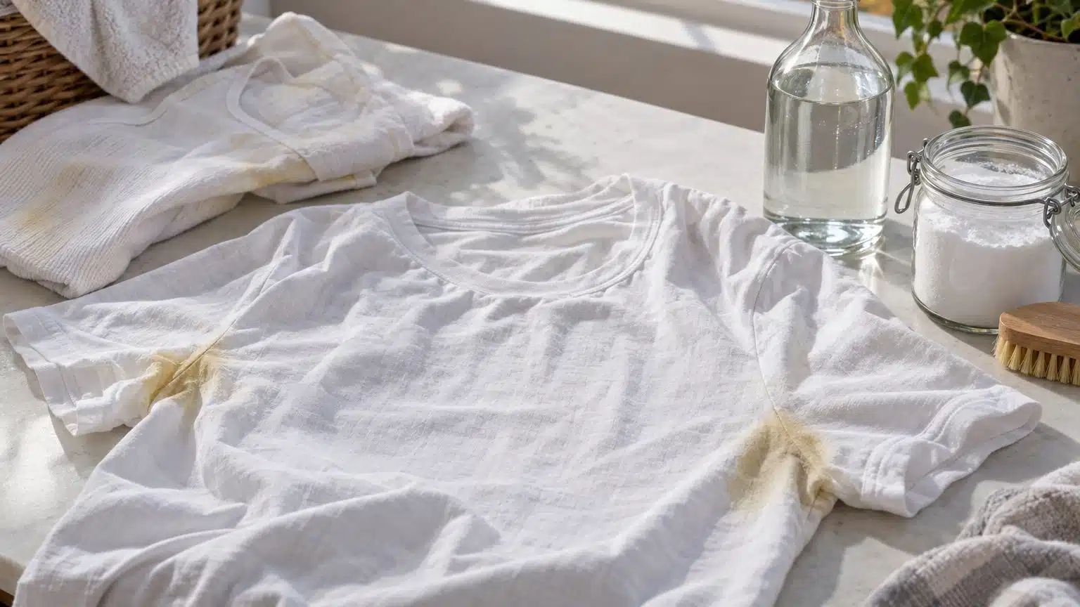Taches jaunes sur le linge apr&egrave;s lavage : origine et traitement