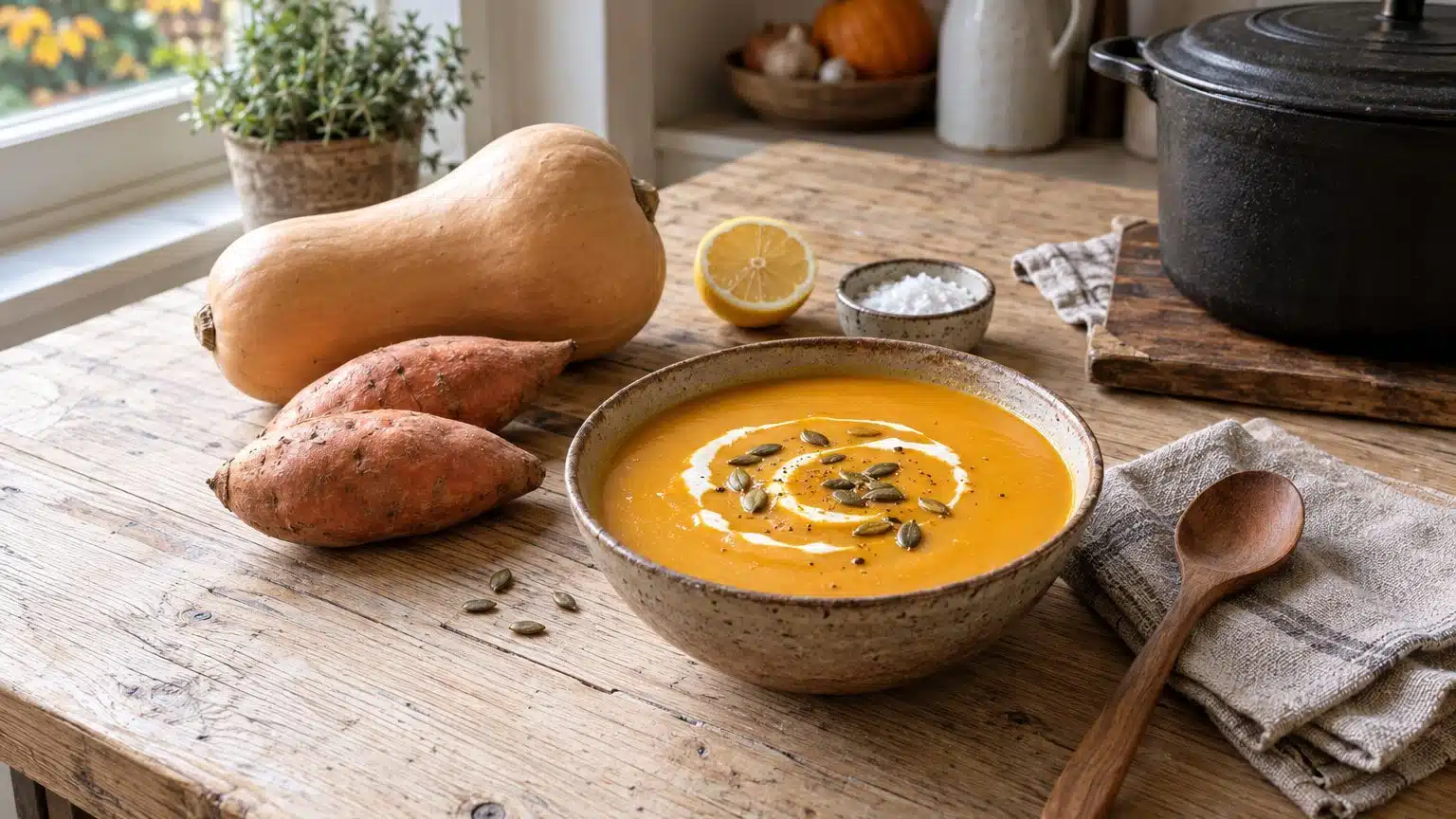 Trop de sucre dans une soupe ou une purée de courge ou de patate douce : comment rééquilibrer